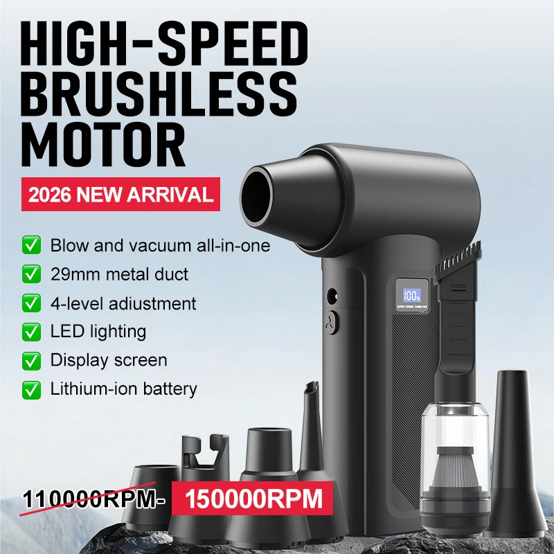 Home Automation System Diy - Draadloze Turboventilator 150000RPM Draagbare Mini Luchtblazer