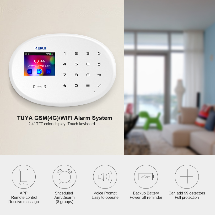 KERUI W202 WIFI GSM Alarmsyste - Smart Home Automation Diy recensie en prijs